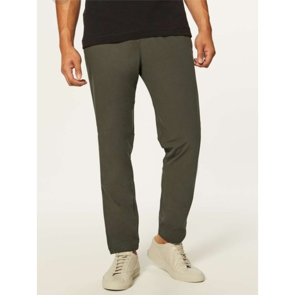 Lululemon Commission Pant Slim Olive Green Men 32 Warpstreme Trousers Athleisure